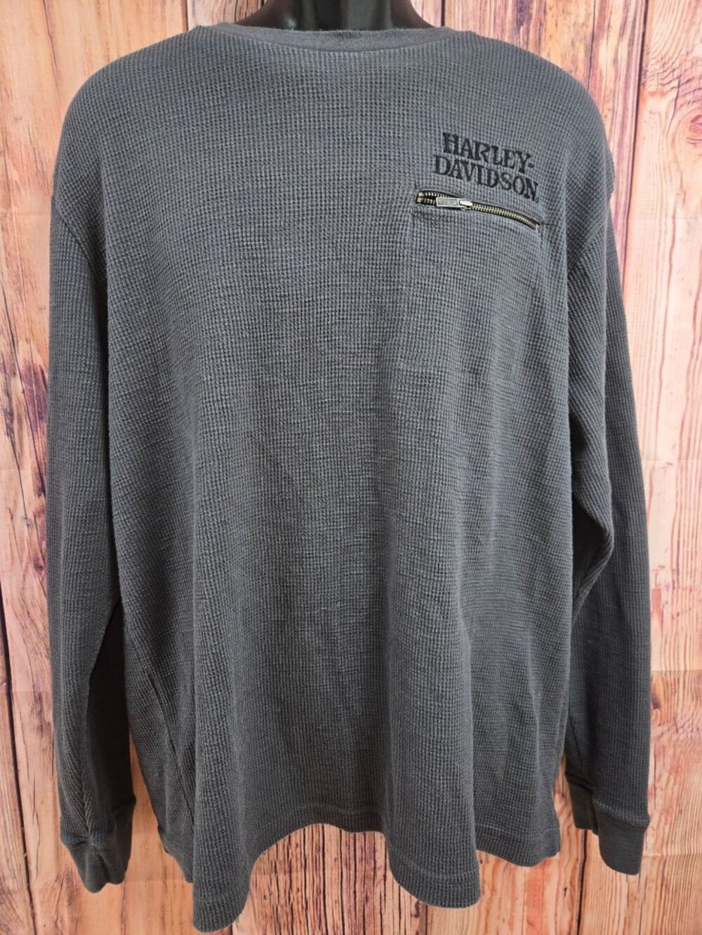 Harley-Davidson Mens Long Sleeve Gray Thermal Shirt XL